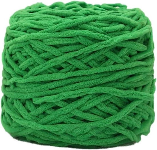 Chenille in lana di capra morbida a maglia grossa - multicolore - degenere - coperta - a maglia e a ciancia - 100 m - verde