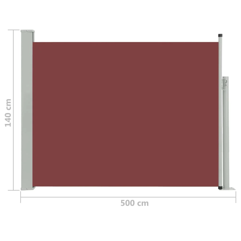 Tenda da sole laterale retrattile/schermo protettivo per patio giardino terrazza balcone 140 x 500 cm marrone 02_0007257