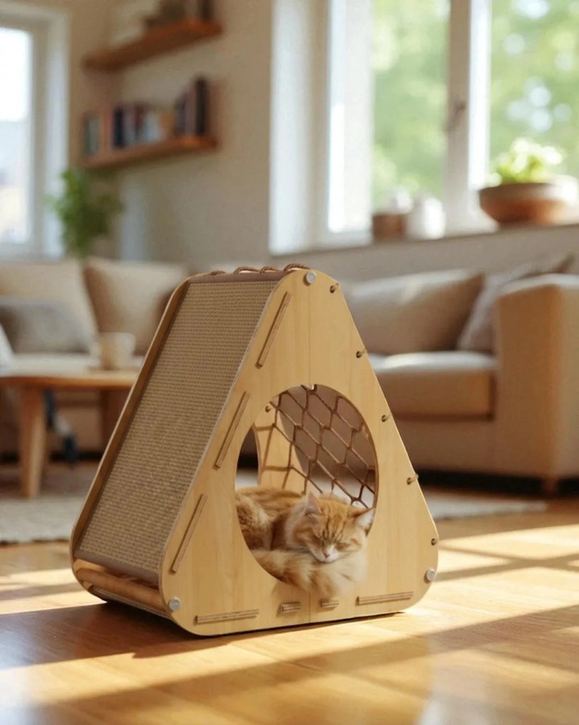 Casa per gatti AUREA con tiragraffi in sisal e rifugio per il riposo 66 x 52 x 55 cm