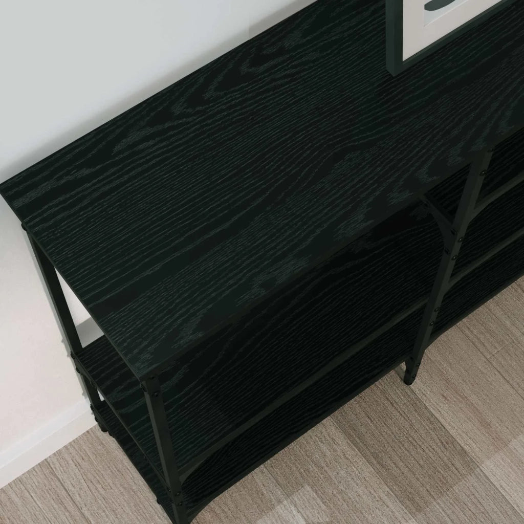 Tavolo consolle Rovere nero 160 x 29 x 80 cm Legno multistrato 883558