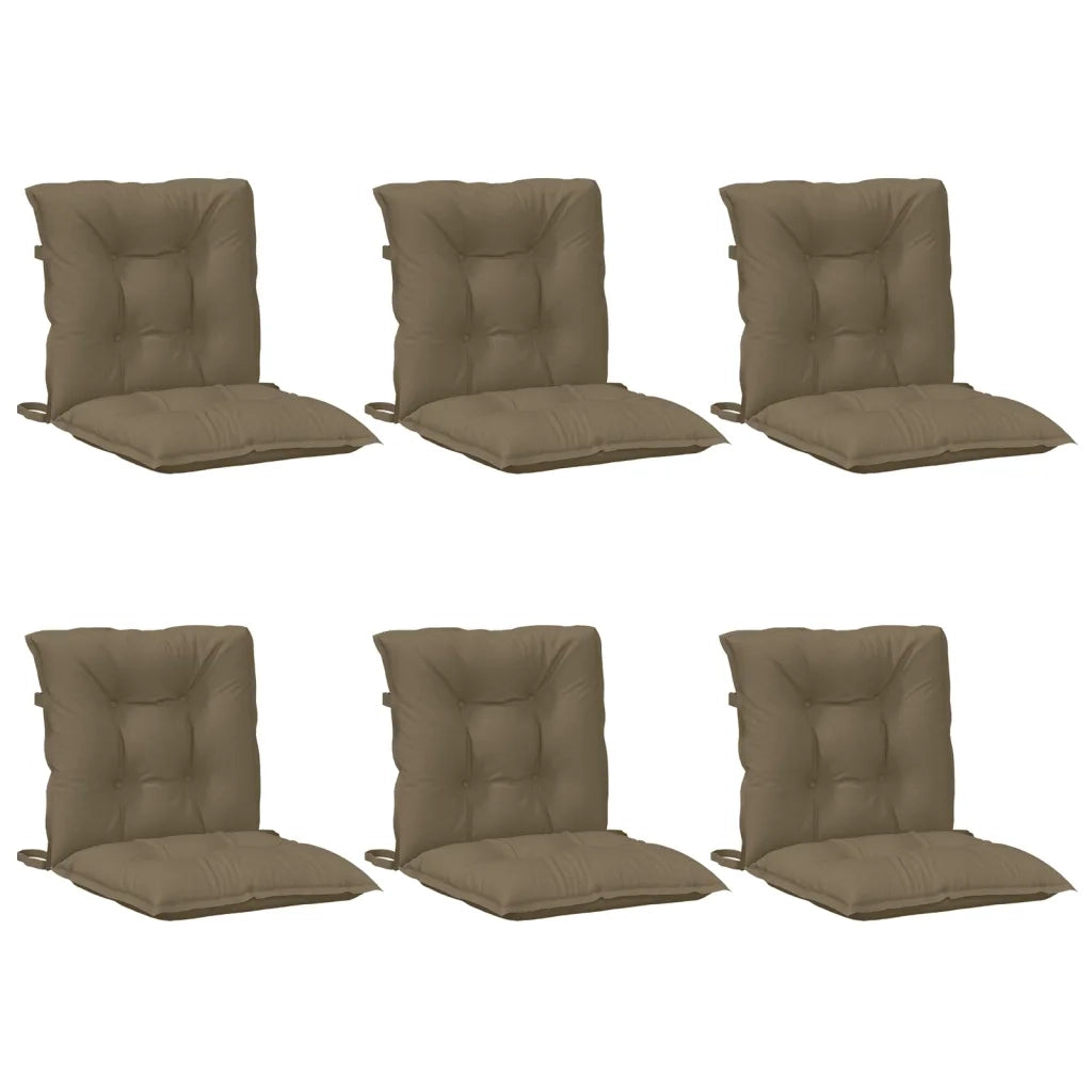vidaXL Cuscini Sedia Schiena Bassa 6 pz Tortora Mélange Tessuto