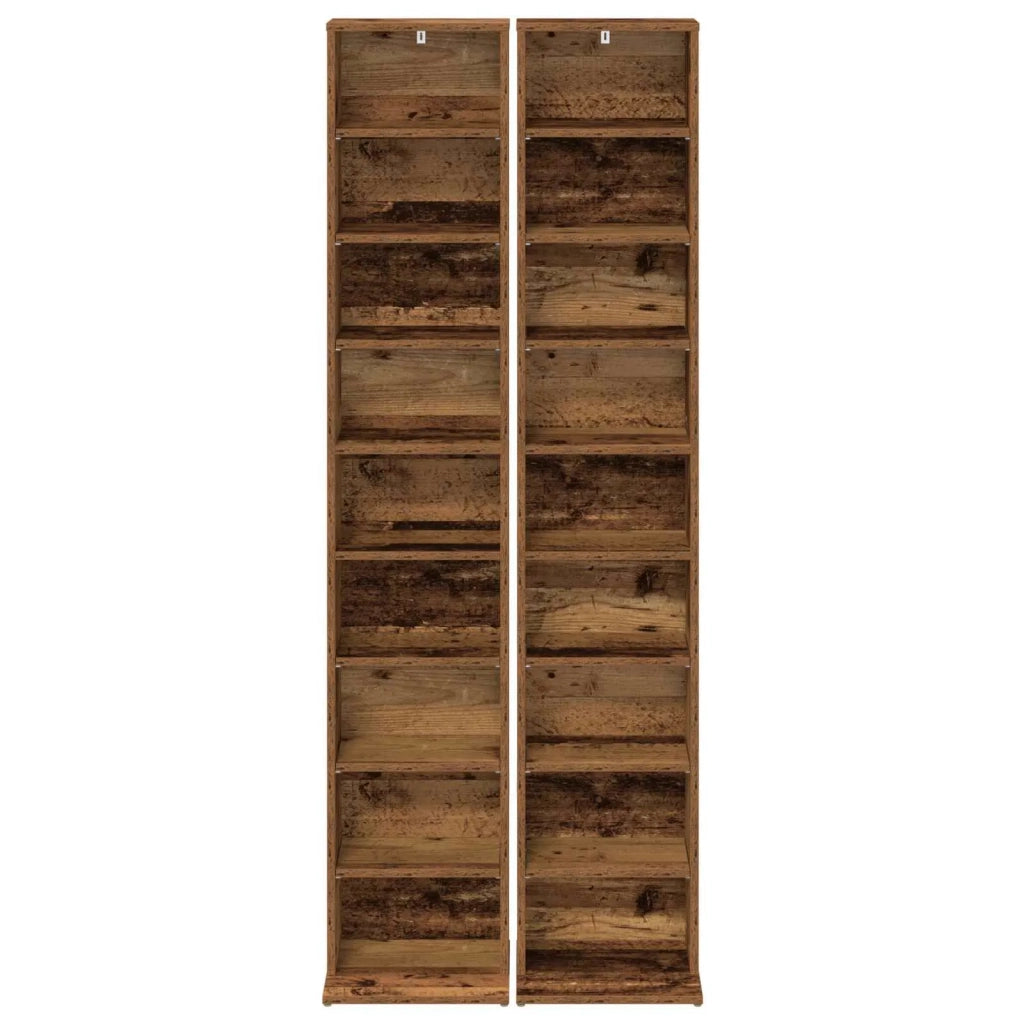 Mobile per CD 2 pz Legno antico 33 x 23,5 x 175 cm 8012655