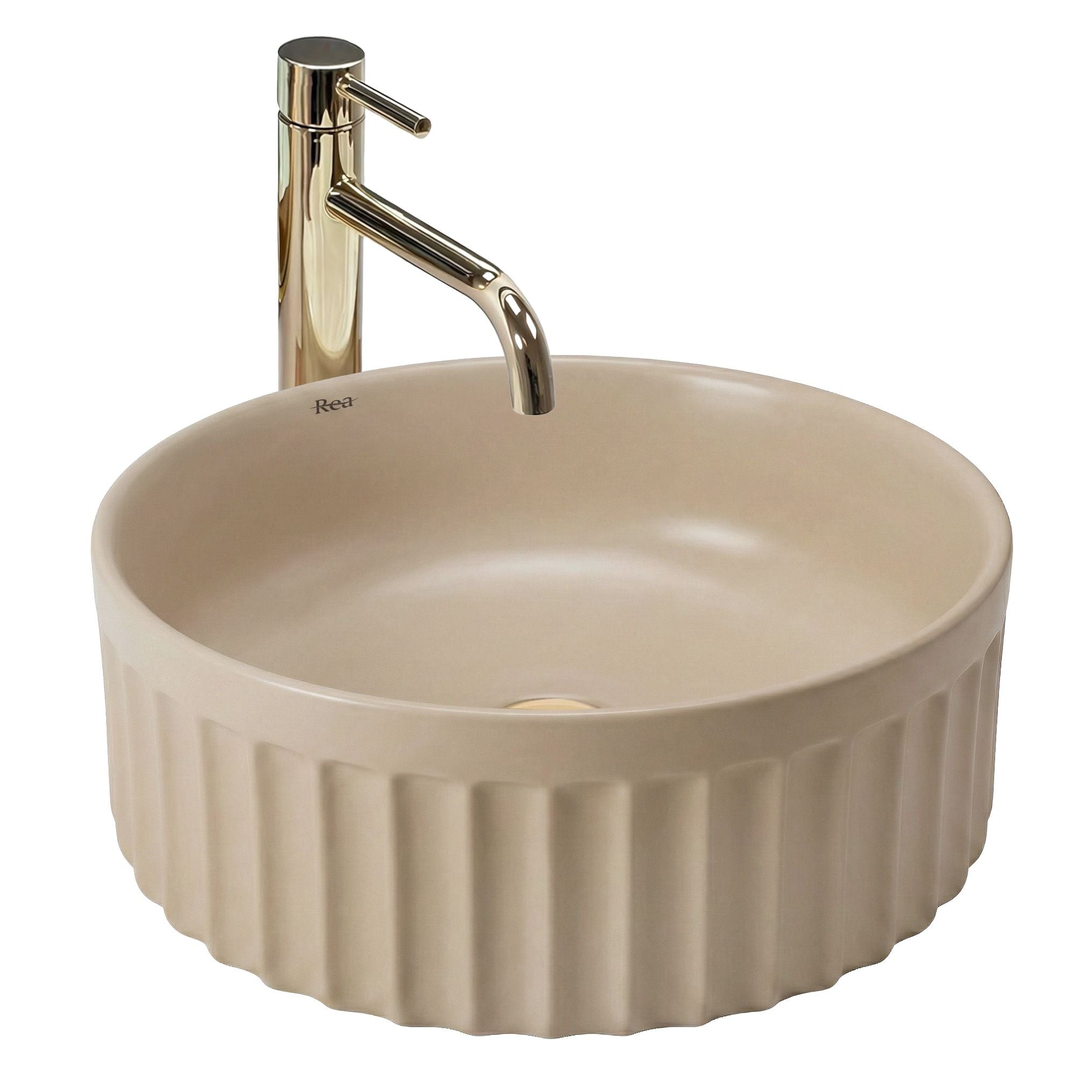 Lavabo Da Appoggio Rea Duo Caffe Latte Matt