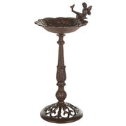 Fontana marrone abbeveratoio per uccelli in ferro per giardino Accento decorativo all'aperto