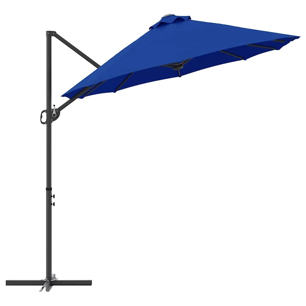 Ombrellone da esterno moderno e inclinabile 372 x 198 x 243 cm in poliestere azzurro codice 02_0058752