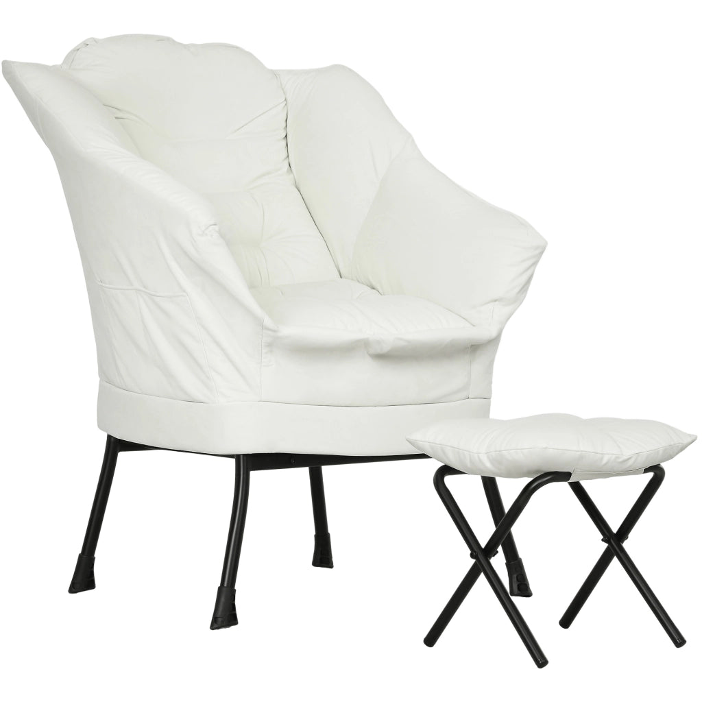 Poltrona Relax con Poggiapiedi ¨C Zephmum ¨C Crema