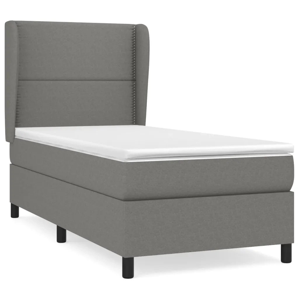 Giroletto a Molle con Materasso Grigio Scuro 80x200 cm Tessuto 3127838