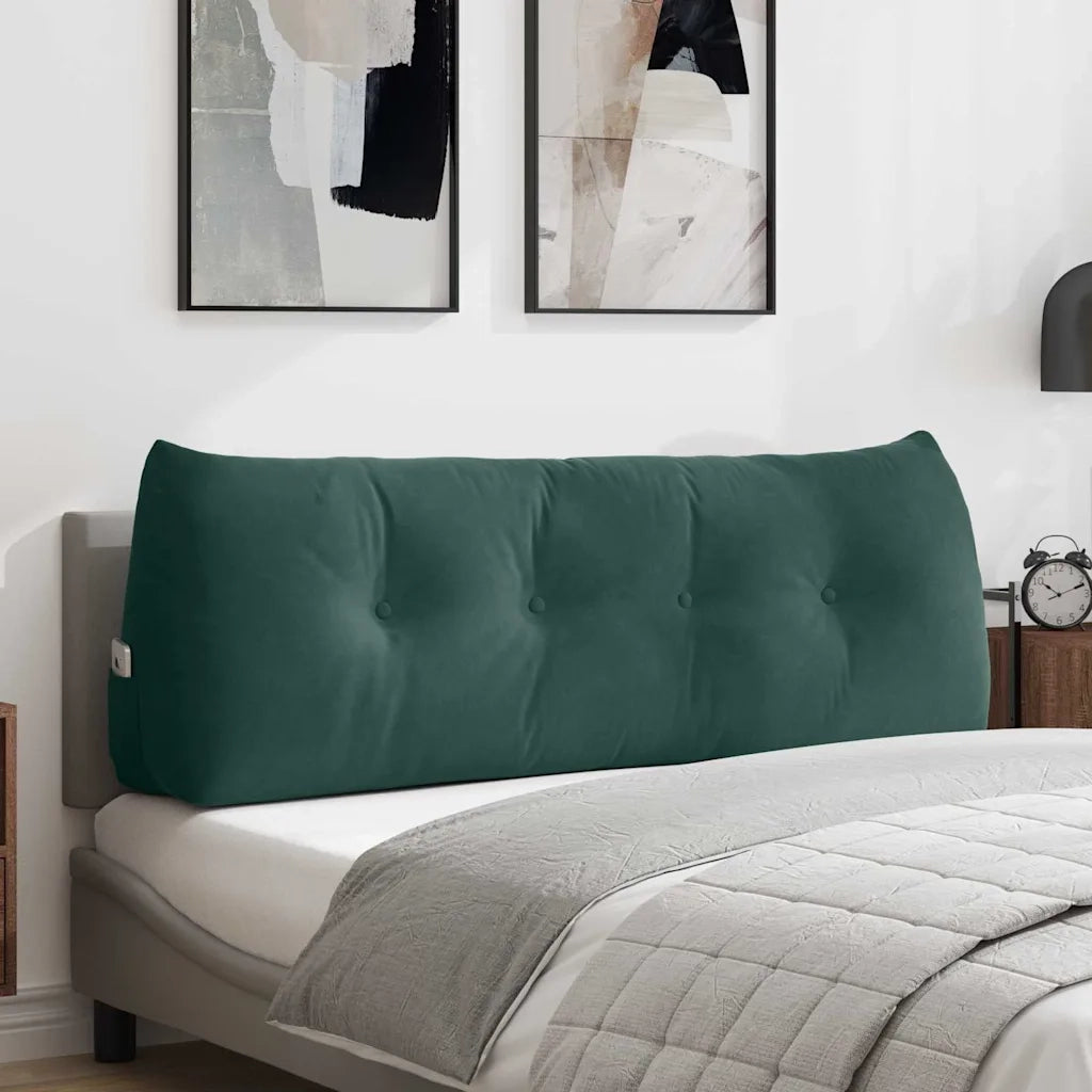 Cuscino per Schiena | Cuscino dorsale Verde Scuro 140 x 24 x 50 cm Velluto