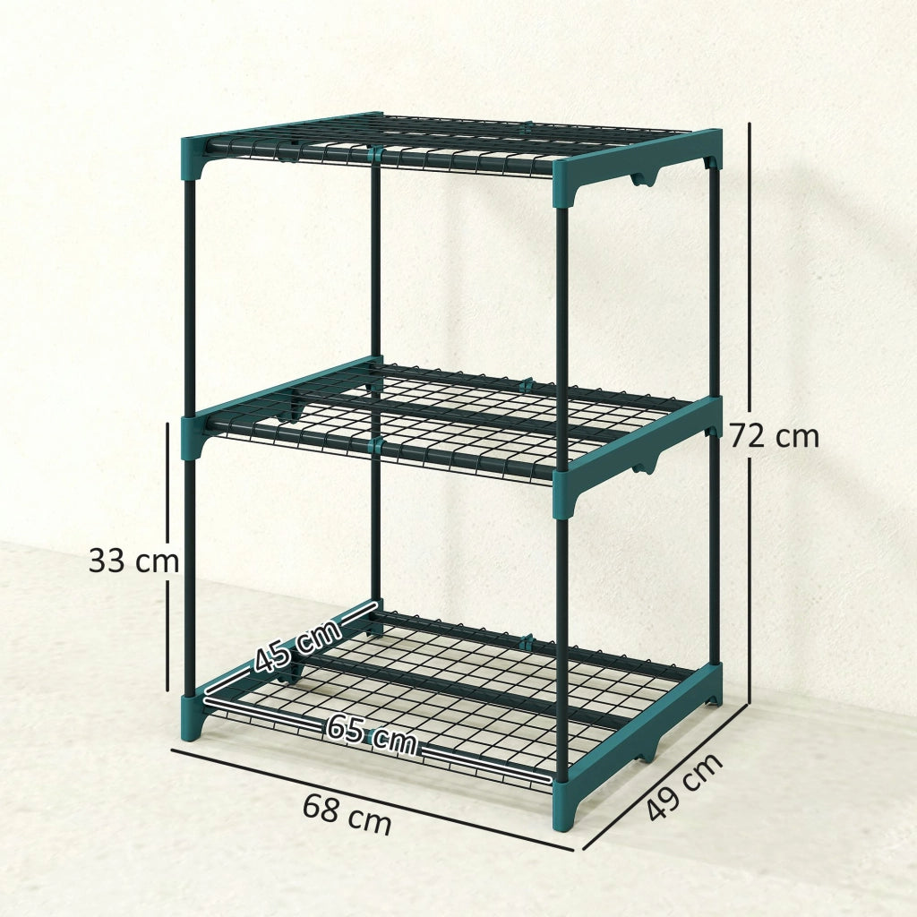 Portafiori 3 Ripiani ¨C Xylo ¨C Metallo Verde Scuro 72cm