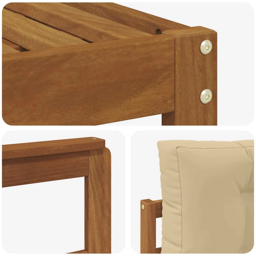 Set di divani da esterno con cuscino 6 pcs Naturale e Beige 3367956