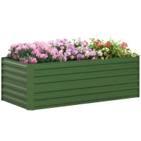 Letto per Orto Rettangolare Rinforzato con Tubi in Acciaio Zincato 180 x 90 x 59 cm Verde