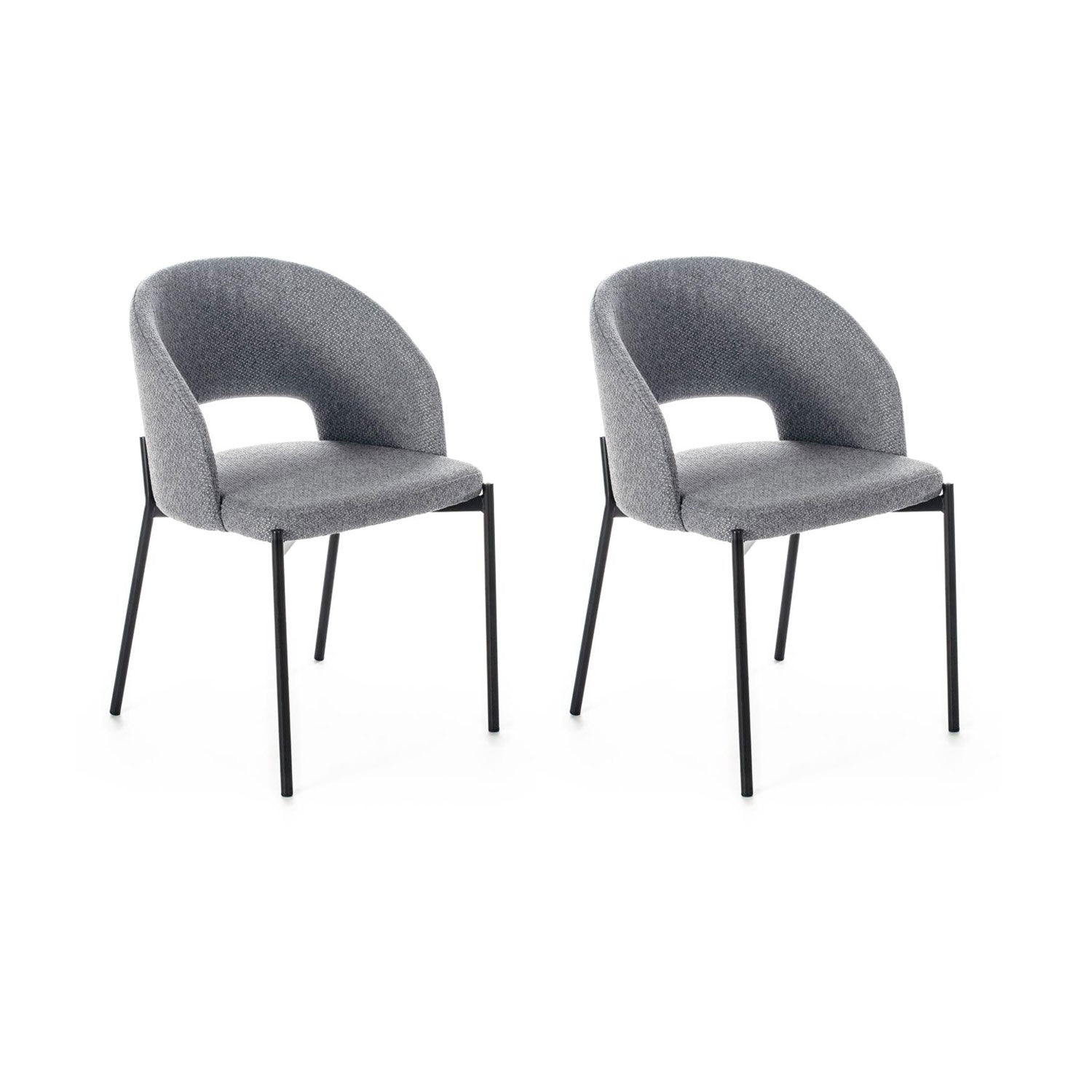 Set  Sedie 52x55,5xH78,5 cm in Tessuto Greta Grigio Chiaro