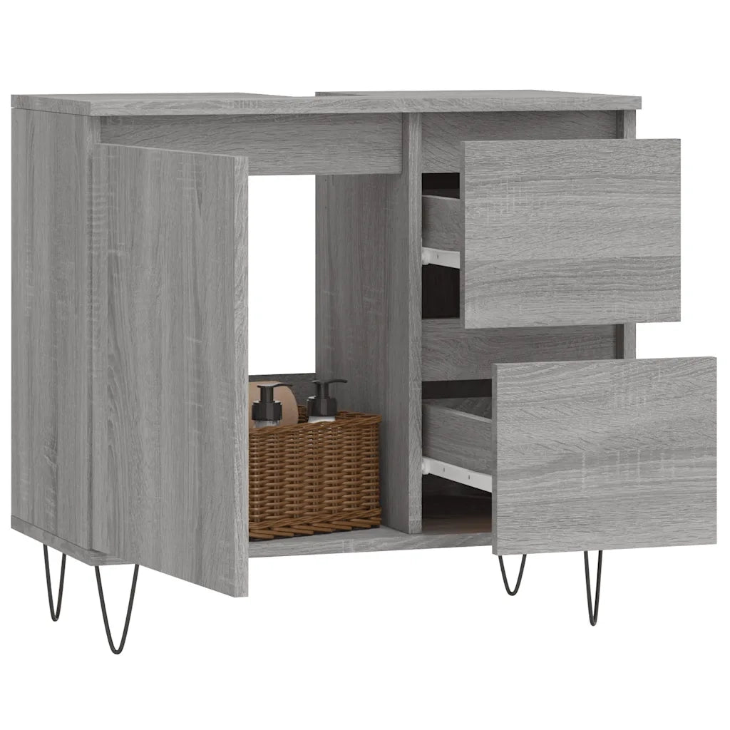Armadietto Bagno | Armadio da bagno Grigio Sonoma 65x33x60 cm in Legno Multistrato