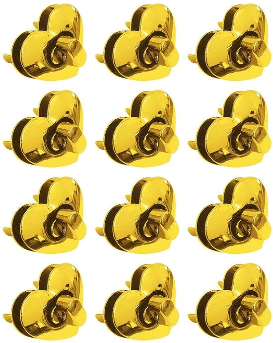 Set di Blocco per Portafoglio 12 pezzi - Forma a Cuore - Materiali Metallici di Alta Qualità - Sostenibile - Adatto per Portafogli/Porta Documenti - Installazione Facile - Chiave a Giro