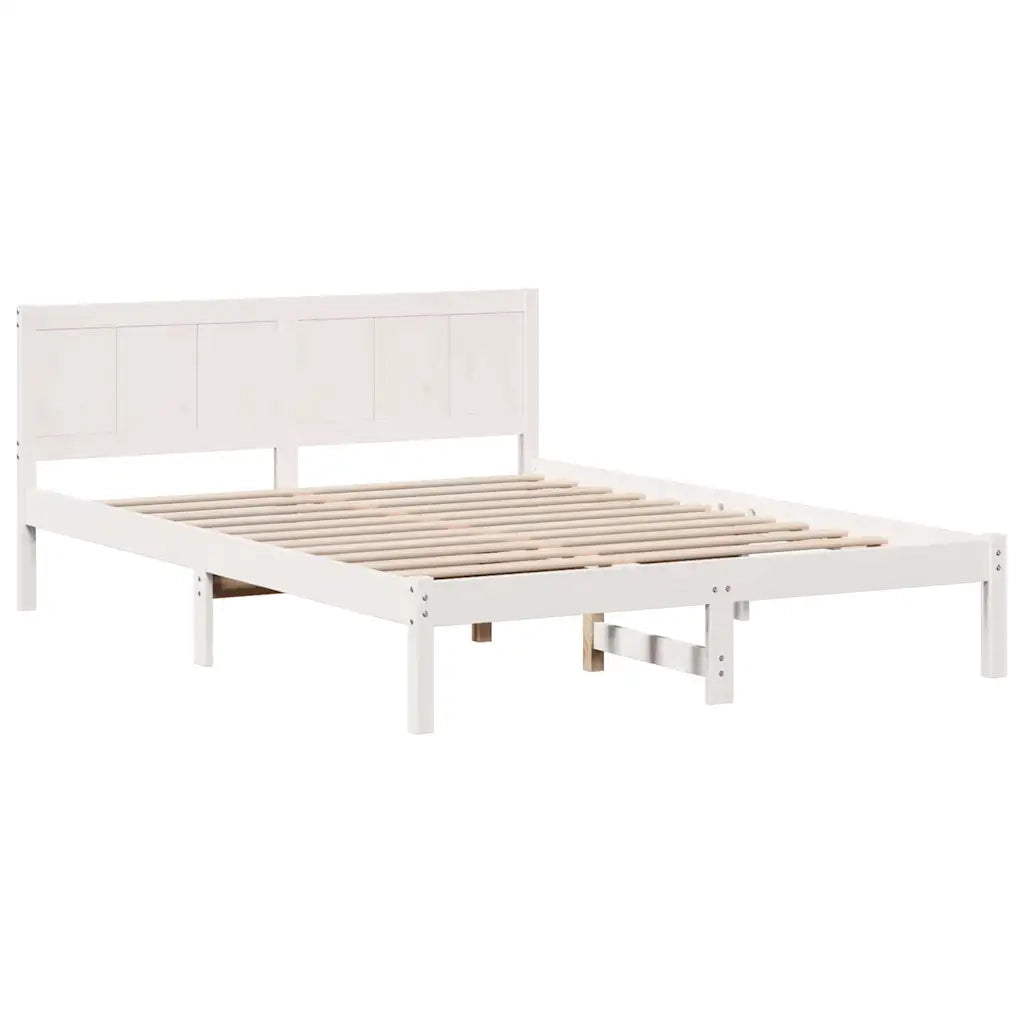 Struttura del letto Bianco 160 x 200 cm Legno massello di pino 872183