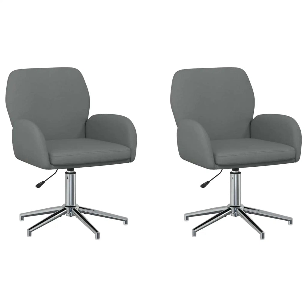 Sedie da scrivania girevoli 2 pz 54 x 58 x 90 cm Grigio Scuro 3428296