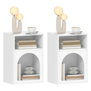 Comodino con scomparti aperti ¨C zephmum ¨C bianco 40x30x60 cm