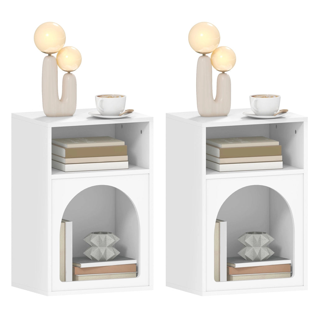 Comodino con scomparti aperti ¨C zephmum ¨C bianco 40x30x60 cm