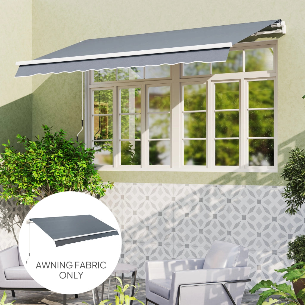 Telo di Ricambio per Tenda Parasole Retrattile 4x3 m in Poliestere Anti UV 50+ Grigio