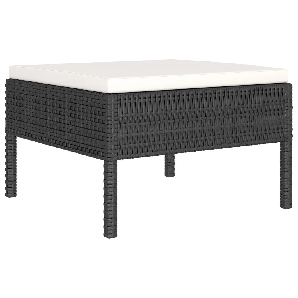 Set Divani da Giardino 10 pz con Cuscini in Polyrattan Nero 3056974