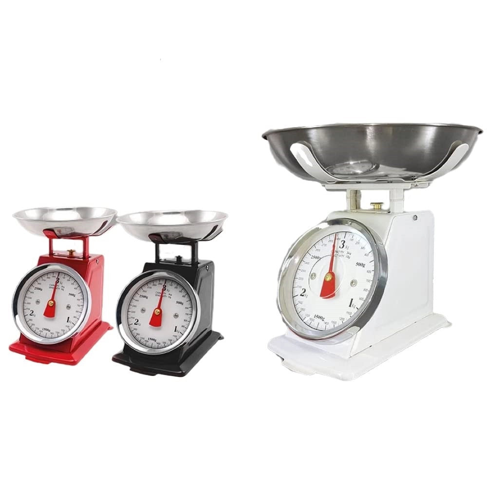 Trade Shop - Bilancia Meccanica Da Cucina Per Cibi Pietanze Alimenti Farina Portata Fino 3 Kg -