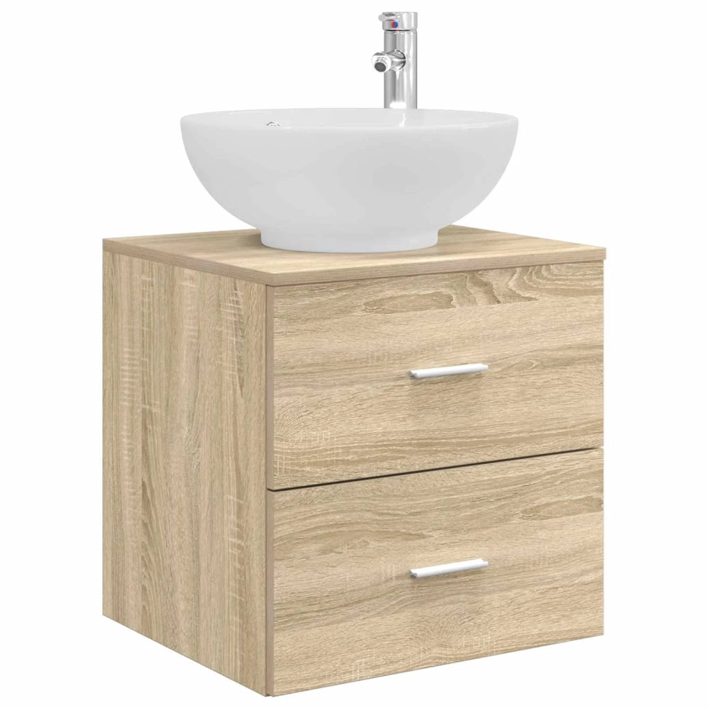 Set di mobili per il bagno 3 pz Rovere Sonoma 3405901