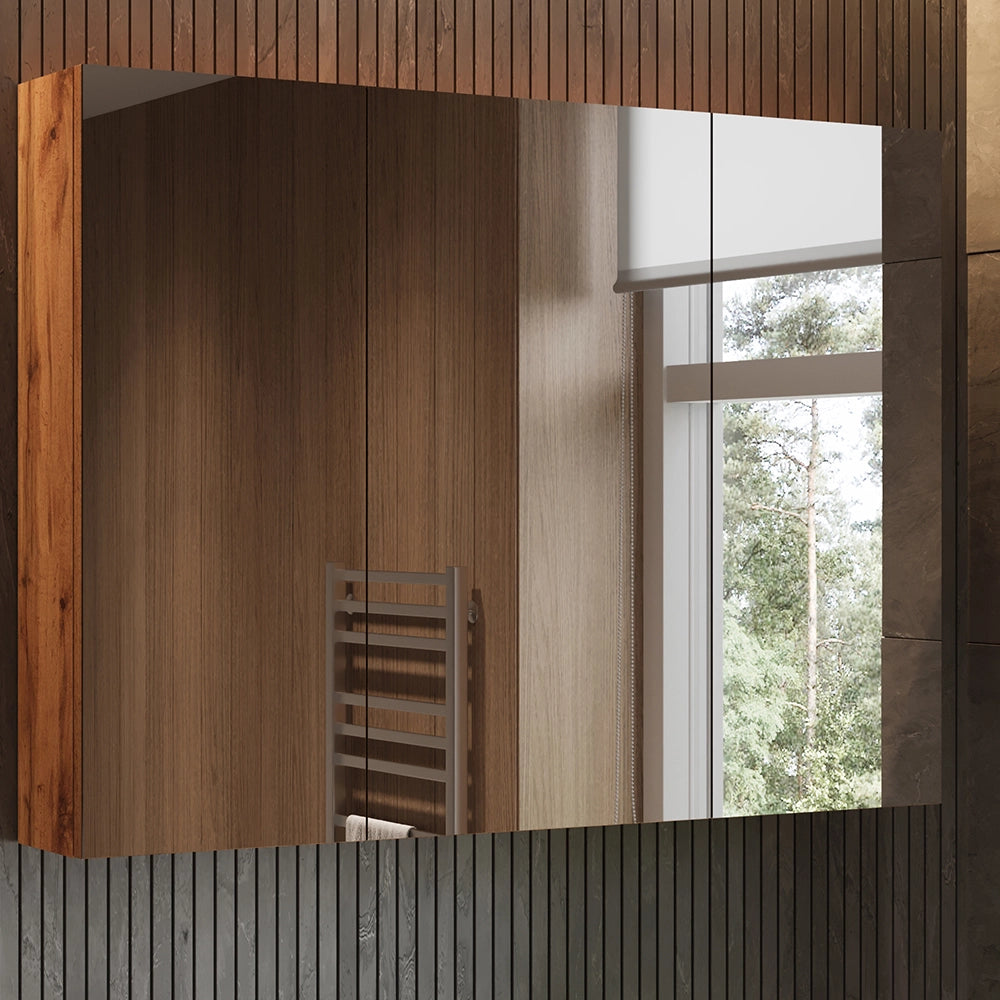 Vicco Specchio contenitore bagno Rovere 99.7 x 73.2 cm con 3 porte