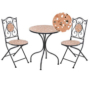 Set da giardino per esterni in metallo nero con struttura in ferro e piano effetto terrazzo stile vintage per esterni