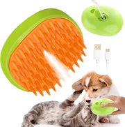Spazzola a Vapore 3 in 1 per Gatti con Spatola e Vapore - Verde
