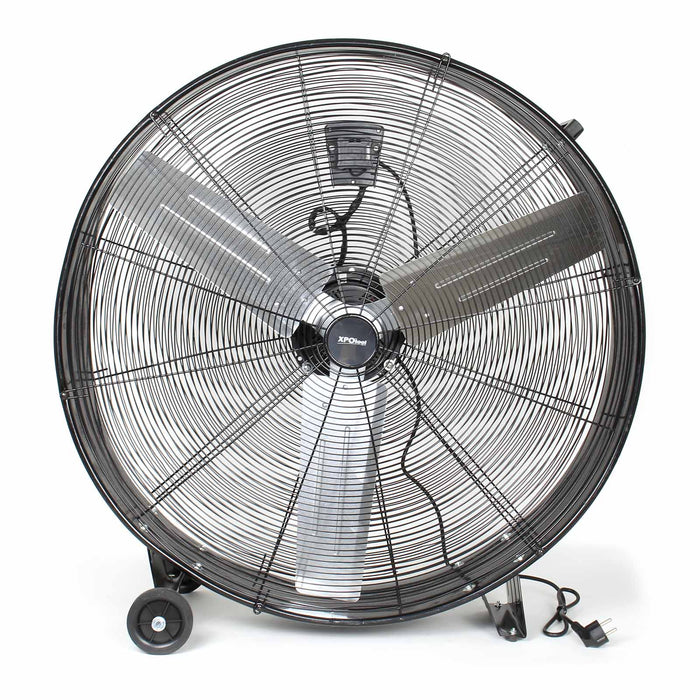 Ventilatore industriale 90 cm 360 W Ventilatore a tamburo da pavimento portatile con cavo e 3 velocità