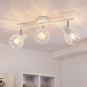 ZMH Faretto da Soffitto 3 Luci Bianco E14 Metall Orientabile 350¡ã per Cucina Soggiorno Corridoio Senza Lampadina