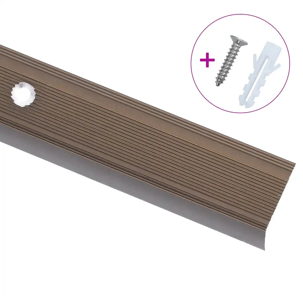 Profili a L per Gradini 15 pz in Alluminio 100 cm Marrone CFW7427302