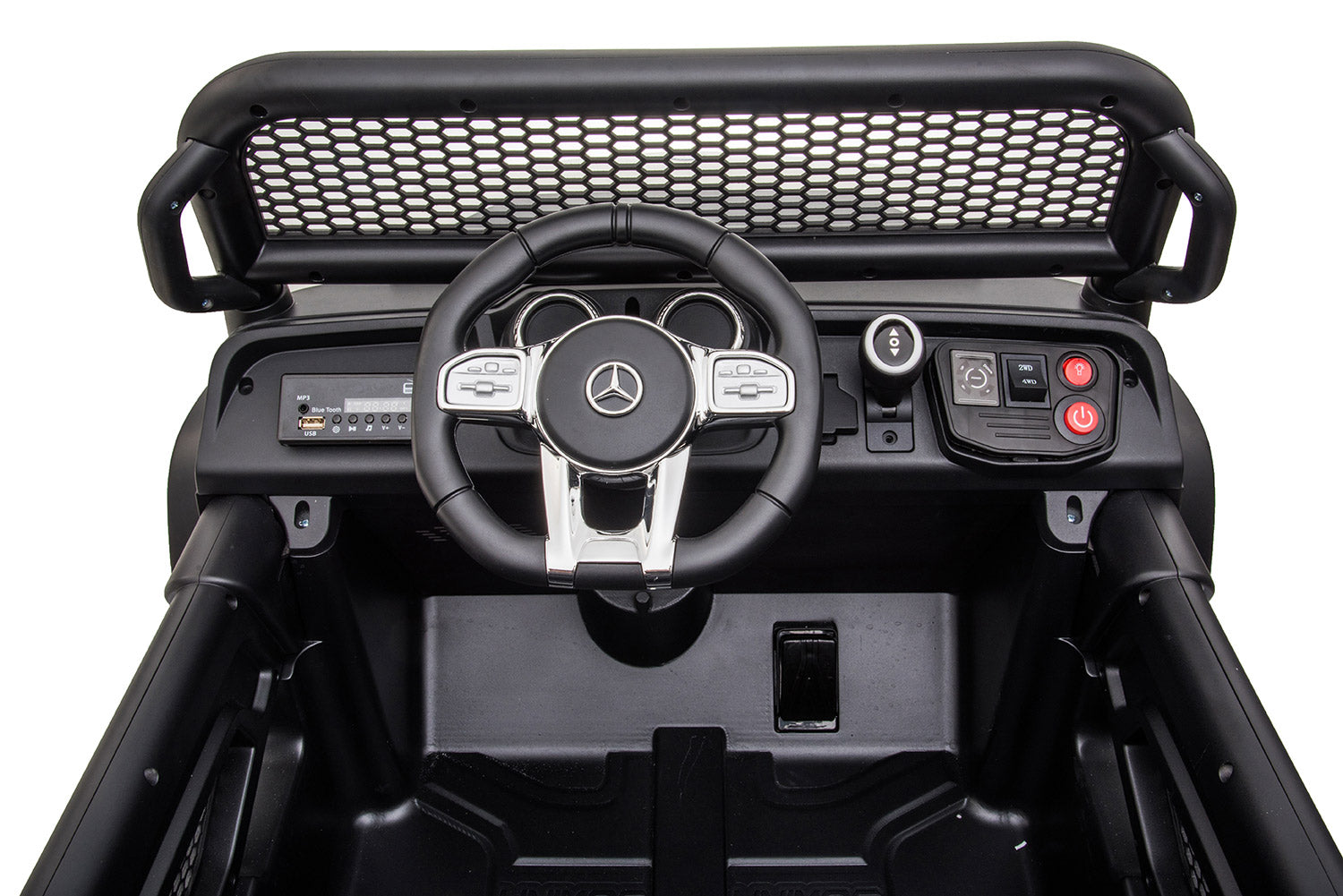 Macchina Elettrica per Bambini 12V con Licenza Mercedes Unimog Bianca