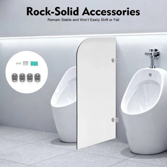 Divisore WC per Uomo 40x90cm, Partizione per WC, Montaggio a Parete, Schermo per WC, Divider per Uomo