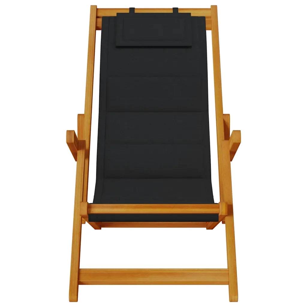 vidaXL Sedia da Spiaggia Pieghevole Braccioli Legno Acacia&Textilene