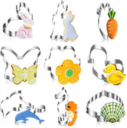 Forme biscotto per bambini - forma biscotto - forma biscotto - forma biscotto 9 pezzi, realizzata in acciaio inossidabile, duraturo e facile da pulire, ideale per la preparazione di dolci pasquali, biscotti e divertimento da fare in casa