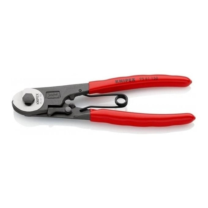 KNIPEX 95 61 150 Cesoia per Tiranti Flessibili Impugnature Rivestite in Plastica Diametro di Taglio 3 mm Lunghezza 150 mm colore Nero
