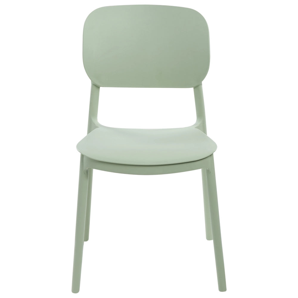Set di 4 sedie da giardino in plastica sintetica impilabili per esterni verde chiaro sedie impilabili e leggere