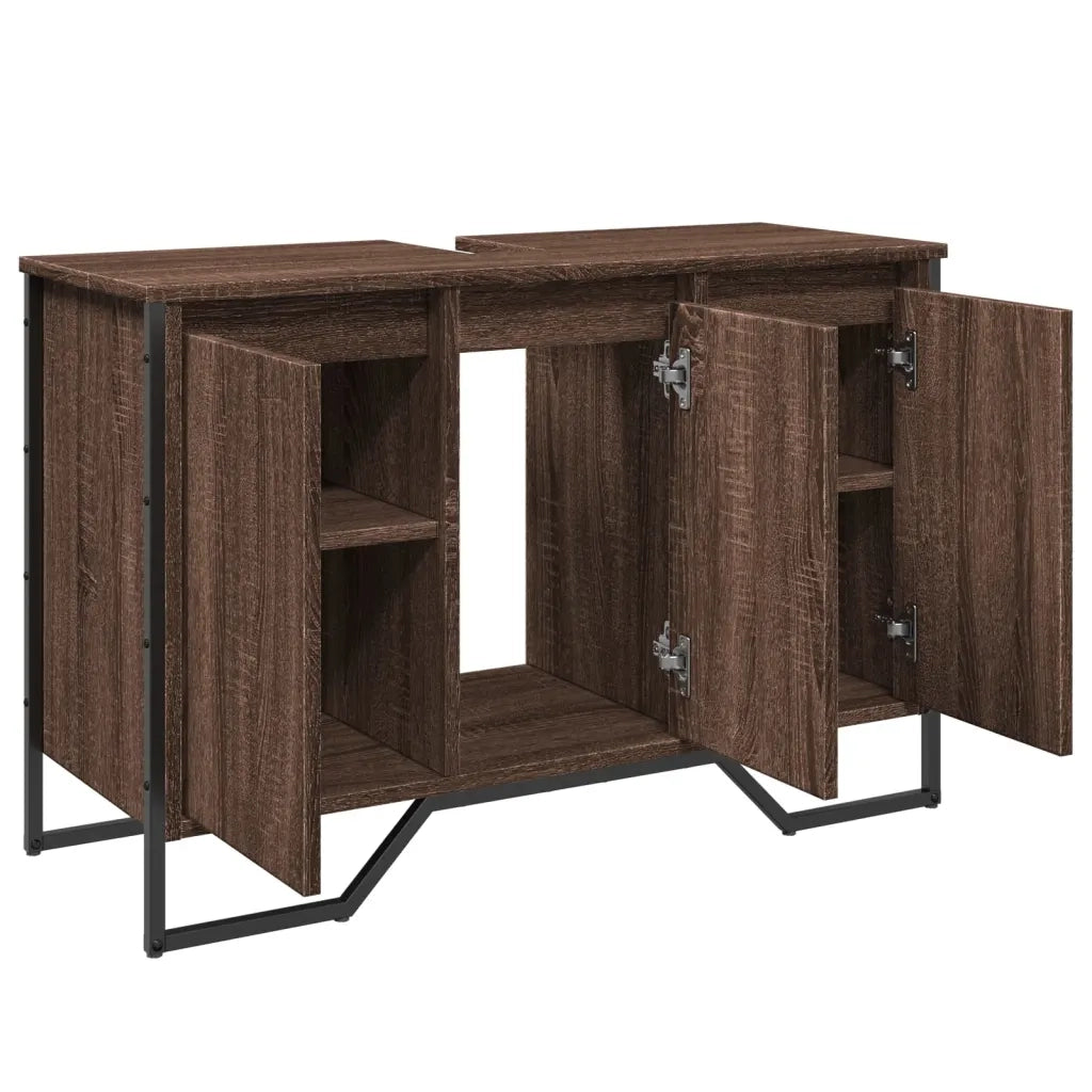 Mobile Lavabo Bagno Rovere Marrone 91x35x60cm in Truciolato