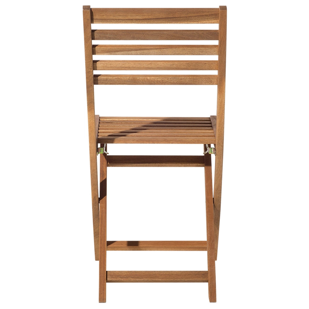Set da bistrot 3 pezzi in legno massello di acacia leggero pieghevole a doghe design scandinavo moderno