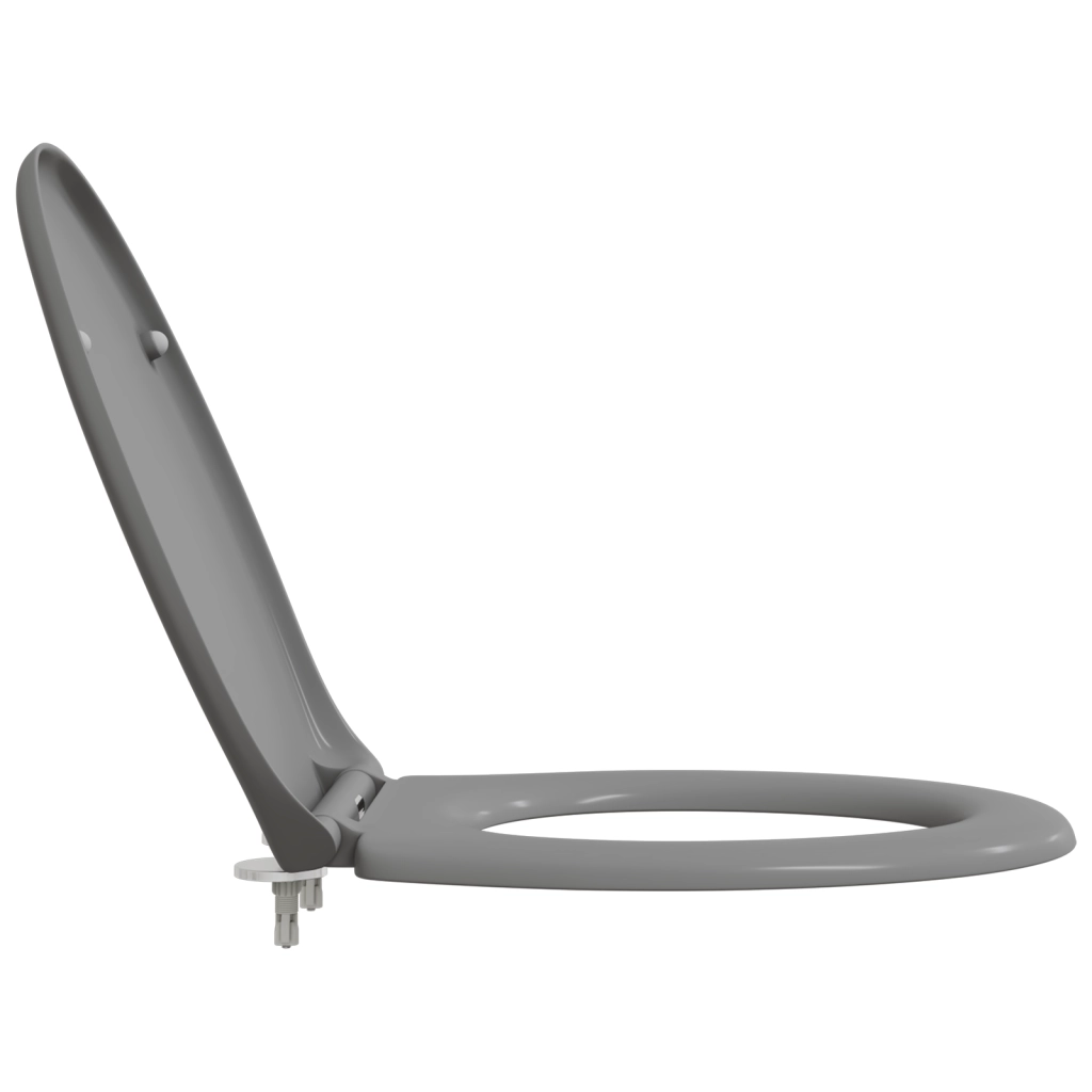 Sedile per WC a rilascio rapido con chiusura morbida in Duroplast Grigio