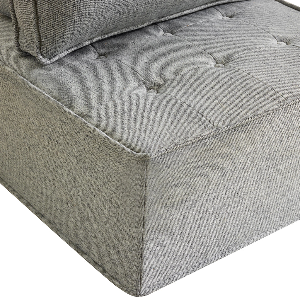 Sofà modulare compatto in grigio chiaro, design salvaspazio per piccoli ambienti
