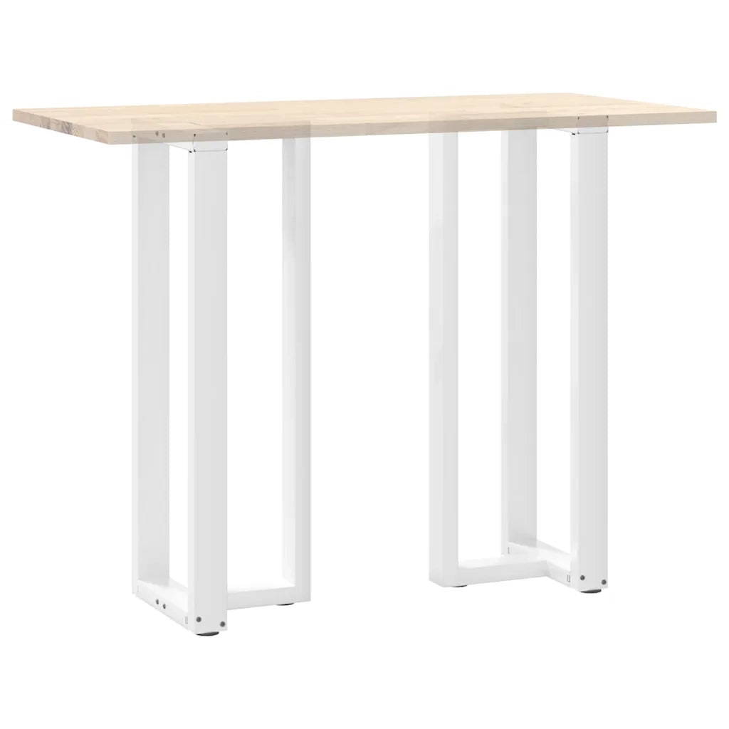 Gambe per tavolo da bar a forma di T 2 pz bianche 40x35x(110-111) cm in acciaio 4013097