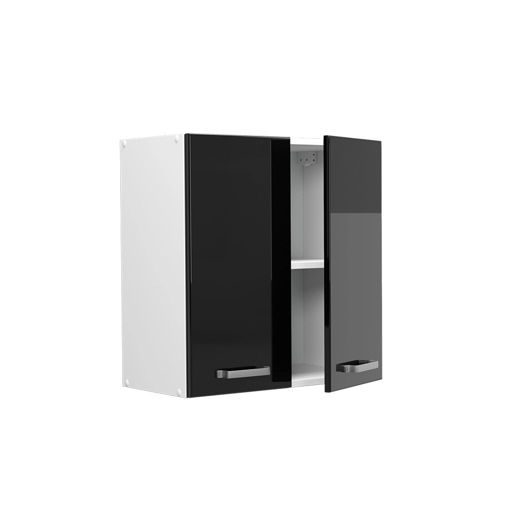 Vicco Pensile universale Nero lucido 60 cm con porte