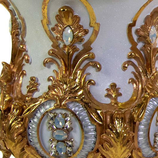 Portavaso resina oro e bianco cm 61,7x53,8xh69,7