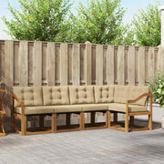 Set di divani da esterno con cuscino 5 pcs Naturale e Beige 3368676