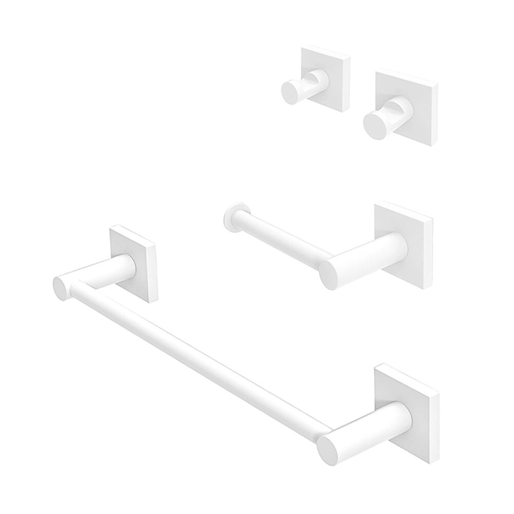 Set accessori bagno 3 pezzi con porta asciugamani 30 cm acciaio inox bianco Sidera