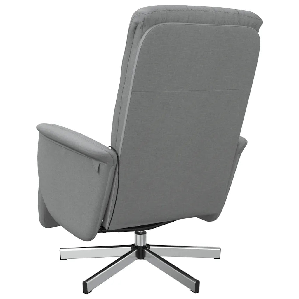 Poltrona | Sedia Relax Reclinante Massaggio Poggiapiedi Grigio Chiaro Tessuto