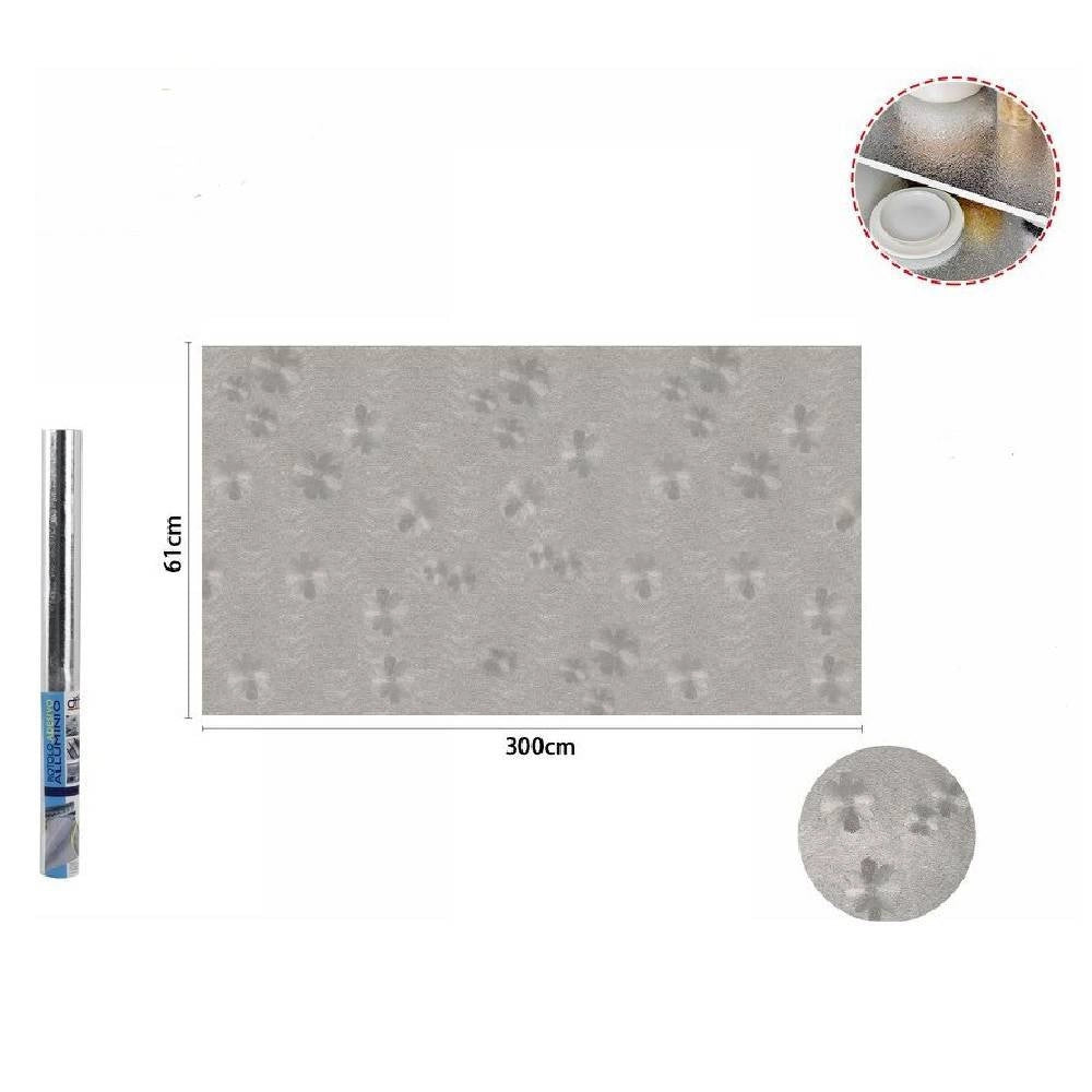 Trade Shop - Rotolo Adesivo Alluminio 61cmx3mt Per Cassetti Mobili Armadi Parati Cucina 70504 -
