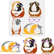 Tavolozza per Cavia 30x30cm 4 Pose - In Piedi - Disteso - Seduto - Disegni per Pavimenti Pannelli Mobili Legno